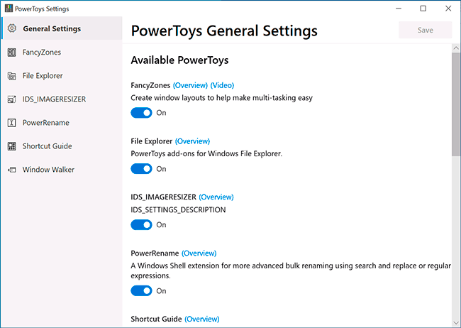 Основные настройки Microsoft PowerToys